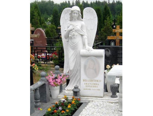 Изготовление надгробий памятник из мрамора, ангел.